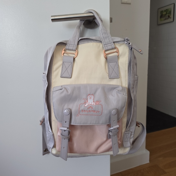 Doughnut Handbags - Doughnut Macaroon 16L Pastel Multi-Color Backpack With 14 Inch Laptop Sleeve